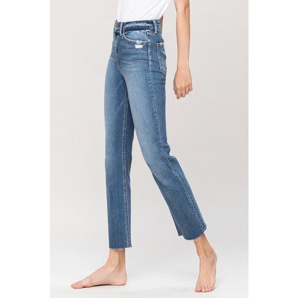 Flying Monkey High Rise Ankle Raw Hem Jeans Size 25 - Picture 2 of 15